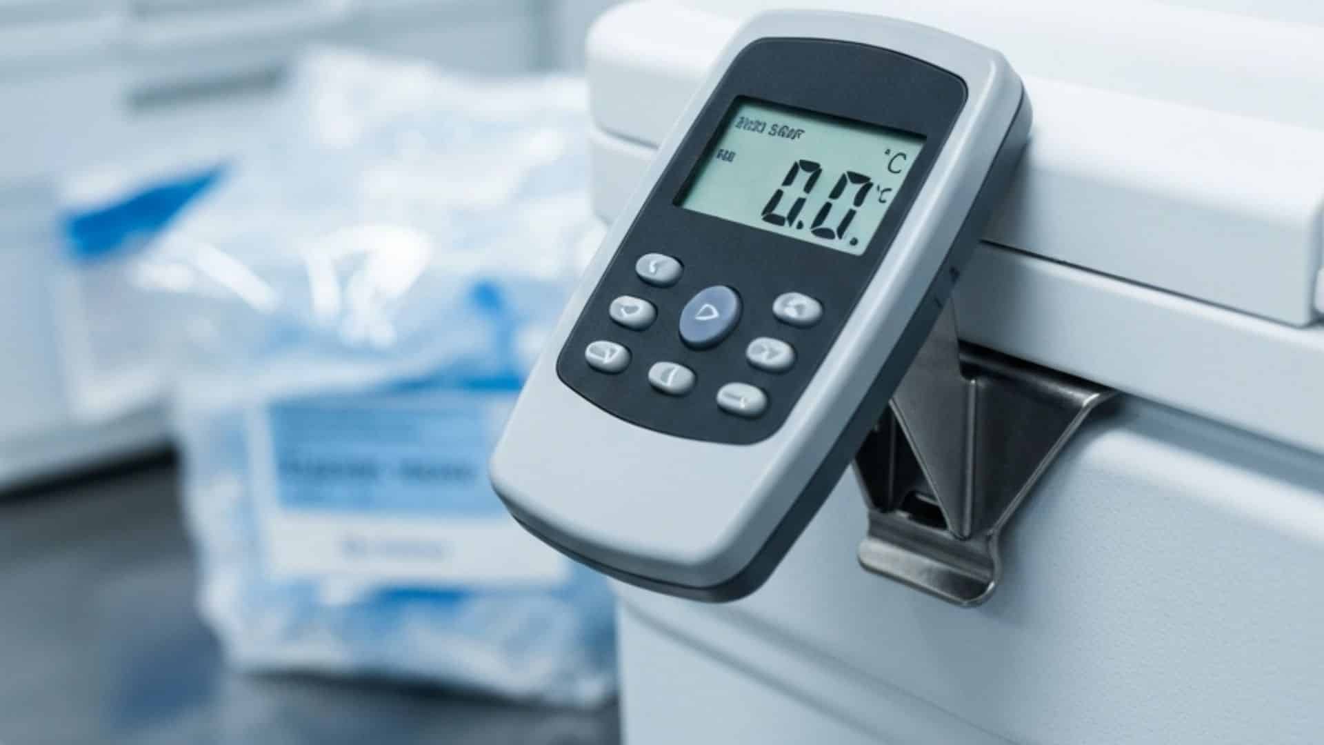 Digital temperature data logger for cold chain monitoring during medical specimen transport
