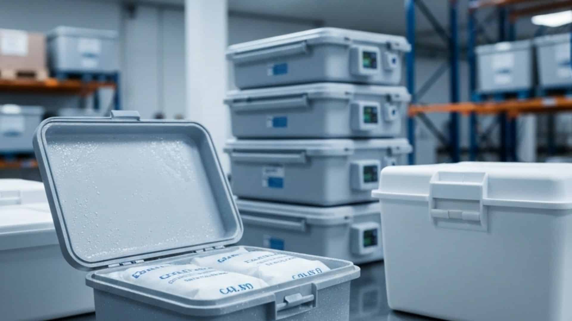 Temperature-controlled medical transport containers for cold chain logistics in healthcare