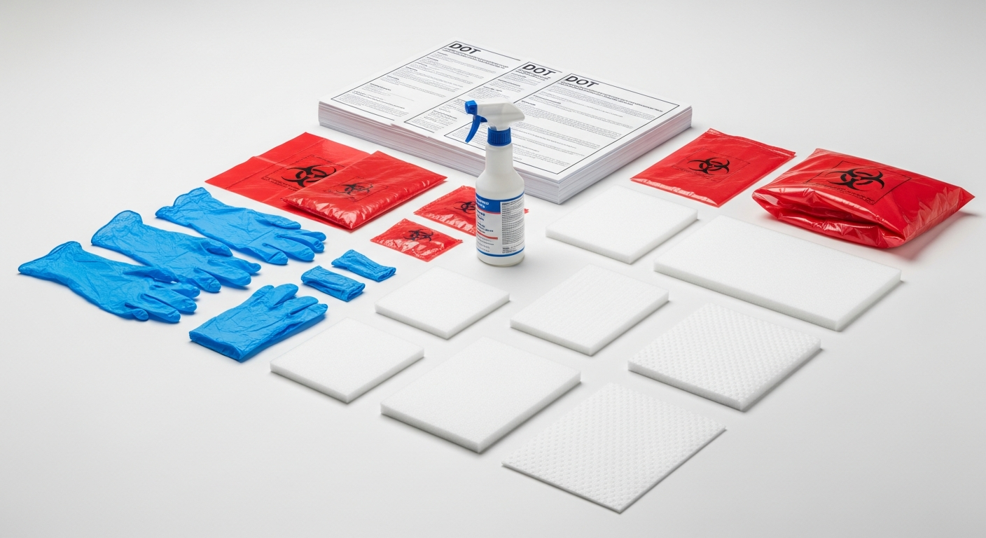 UN 3373 hazardous materials medical transport spill kit and compliance equipment