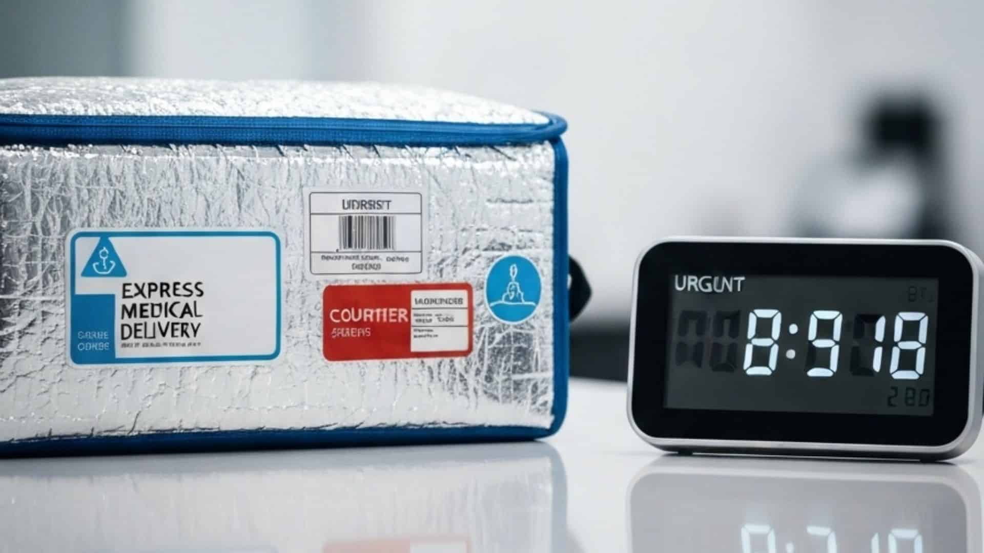 Same-day medical delivery service supporting time-sensitive healthcare operations