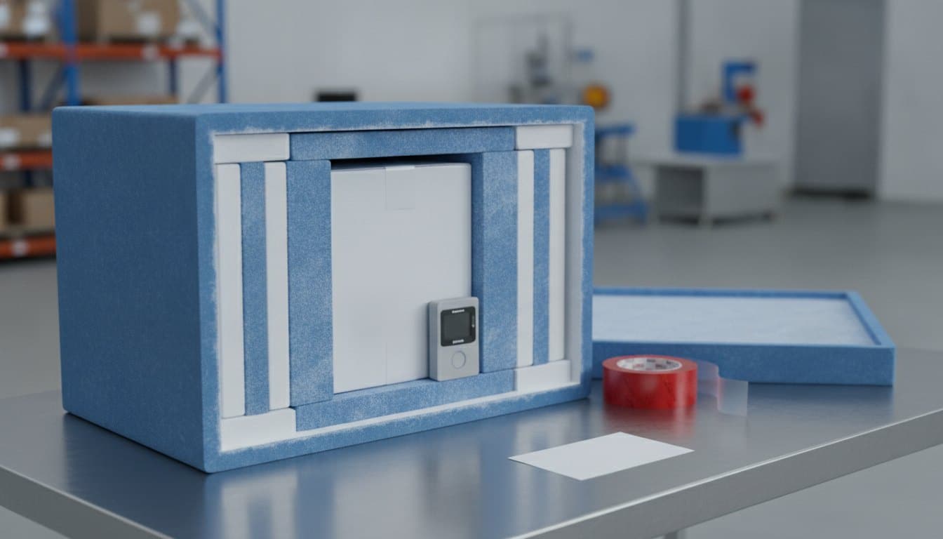 Qualified cold chain shipper packed for pharmaceutical supply chain logistics